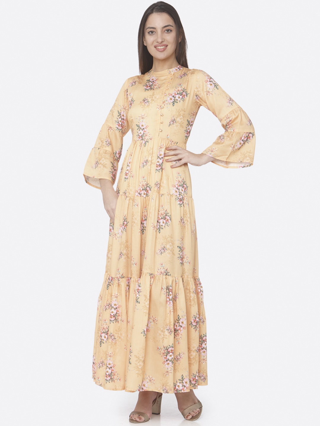 

RAISIN Women Yellow Printed Maxi Dress