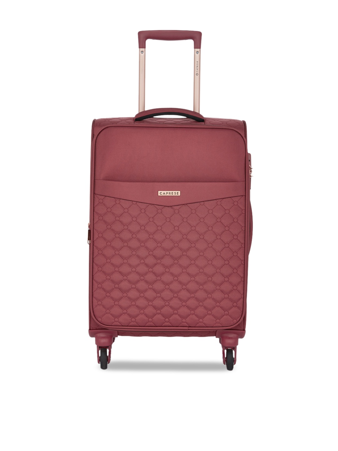 

Caprese Unisex Maroon Textured ALEXANDRIA Soft-Sided Cabin Trolley Suitcase
