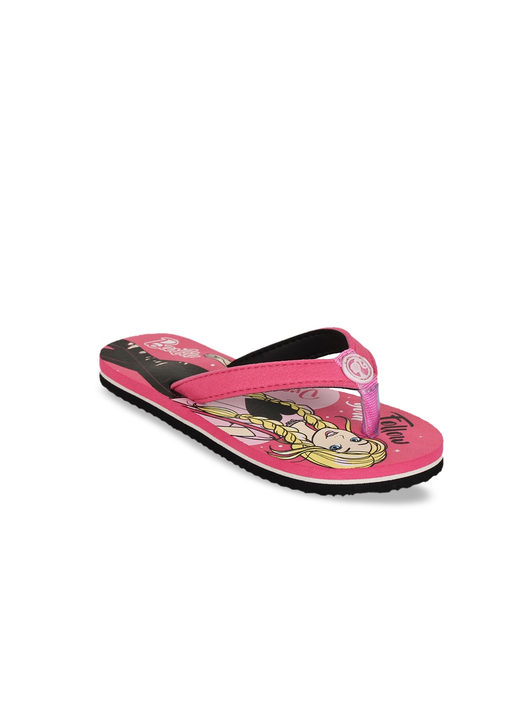 

toothless Girls Pink Printed Barbie Thong Flip-Flops