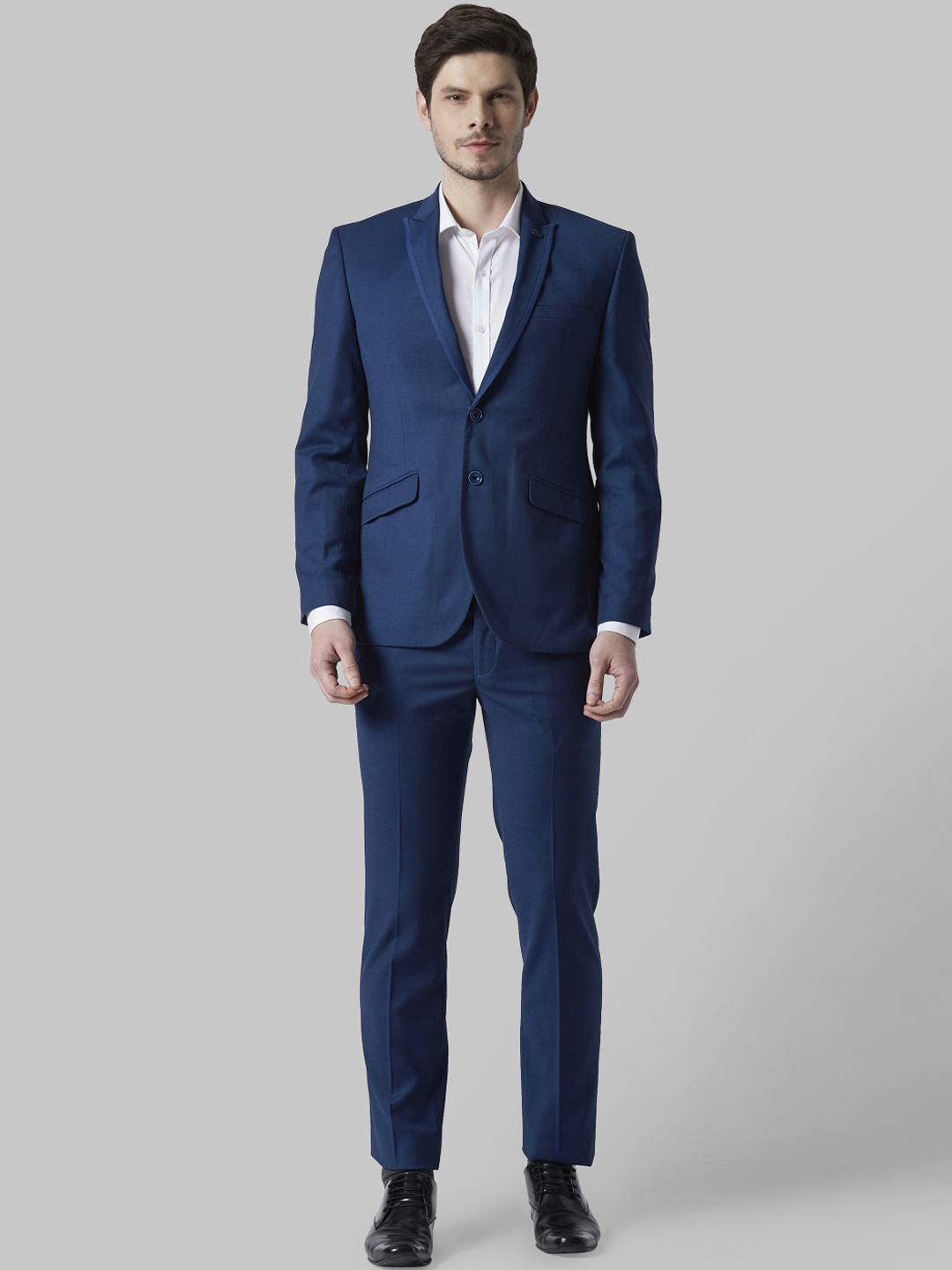 

Park Avenue Men Teal-Blue Solid Super Slim-Fit Formal Suit