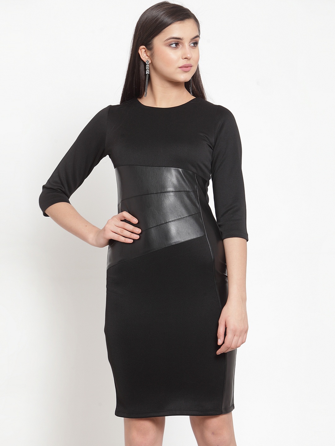 KASSUALLY Women Black Solid Sheath Dress