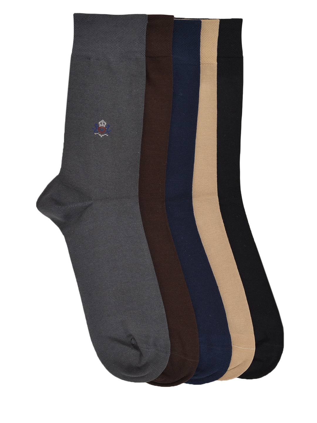 

VINENZIA Men Pack Of 5 Solid Calf Length Socks, Multi