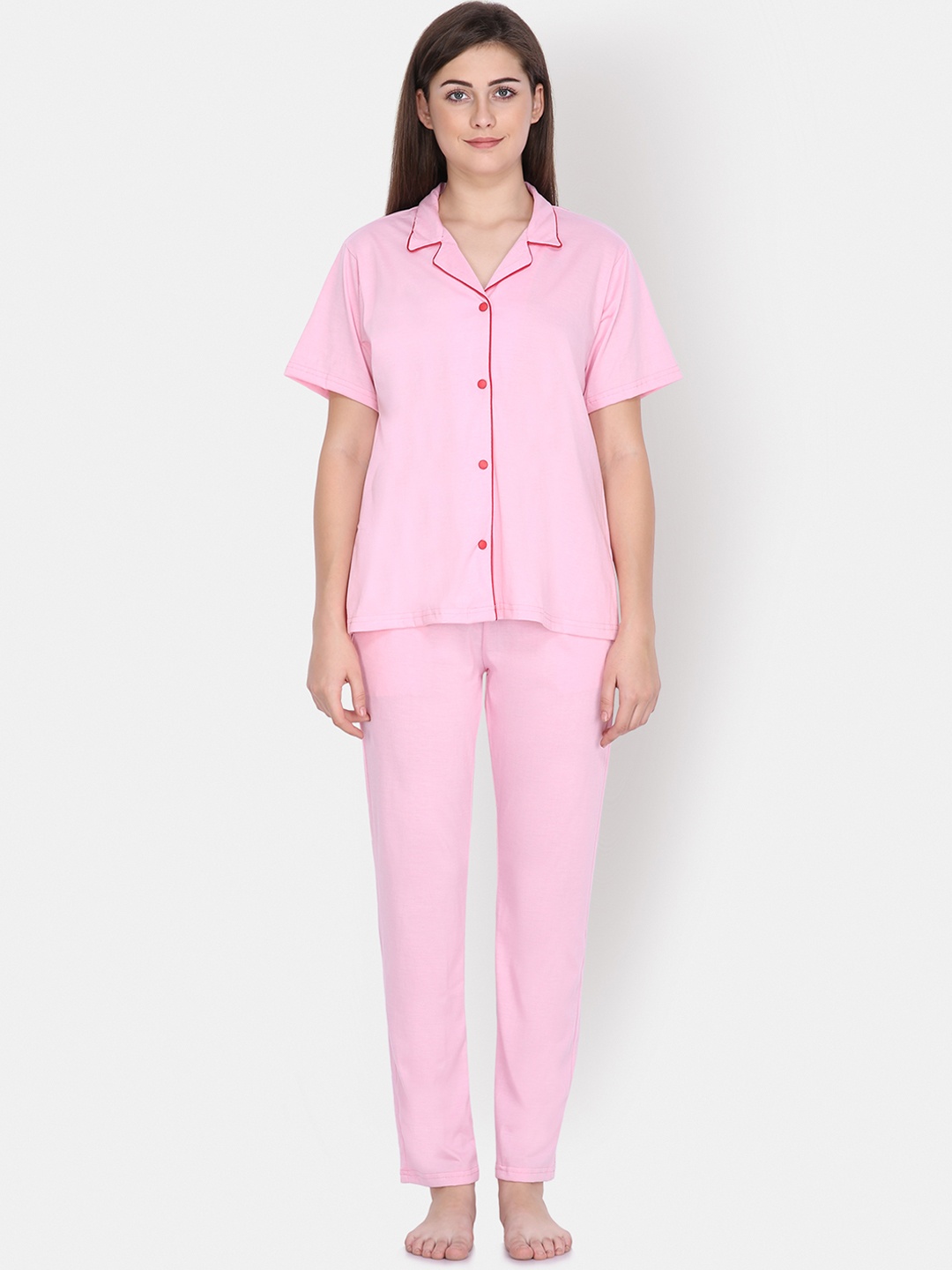 

Klamotten Women Pink Solid Night Suit N73Rb