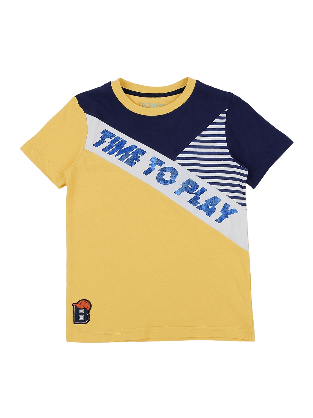 

Pantaloons Junior Boys Yellow Printed Round Neck T-shirt