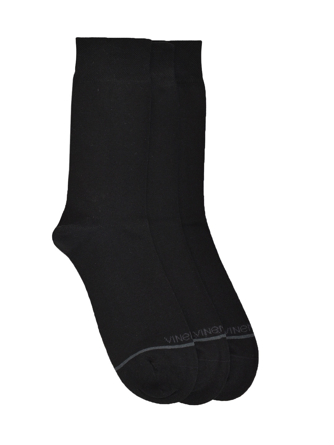 

VINENZIA Men Pack Of 3 Black Solid Calf Length Formal Socks