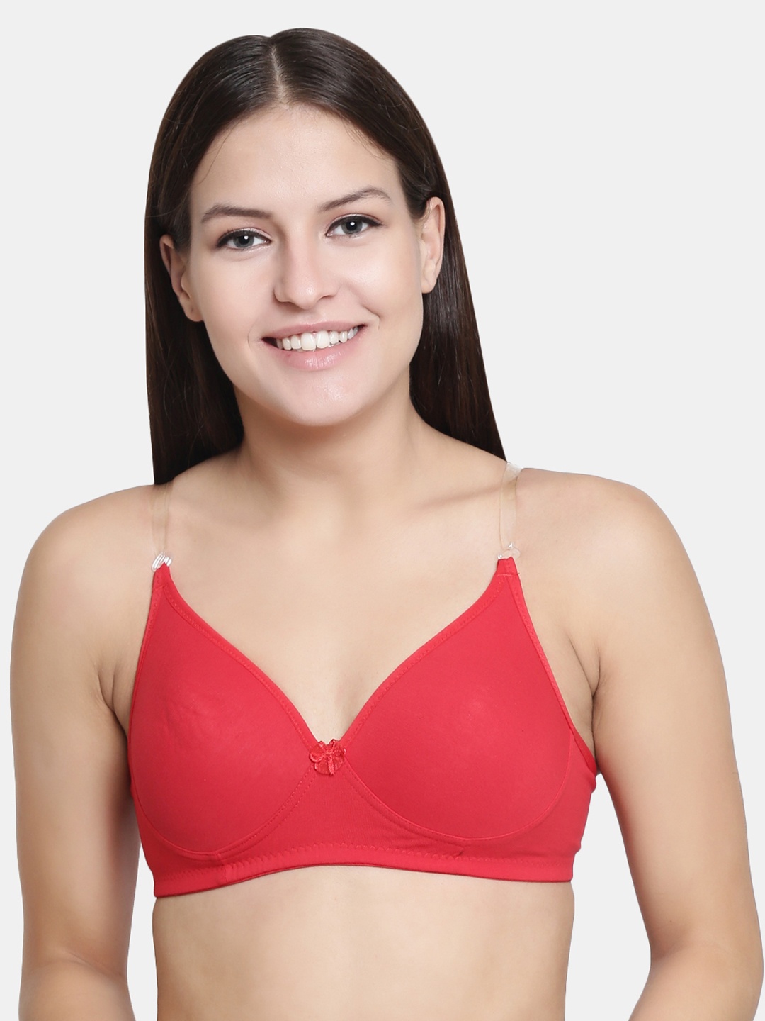 Floret Pack Of 2 Red Solid Non-Wired Lightly Padded T-shirt Bra F20560