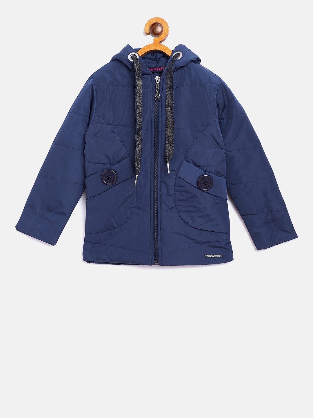 

Ziama Girls Navy Blue Solid Lightweight Puffer Jacket