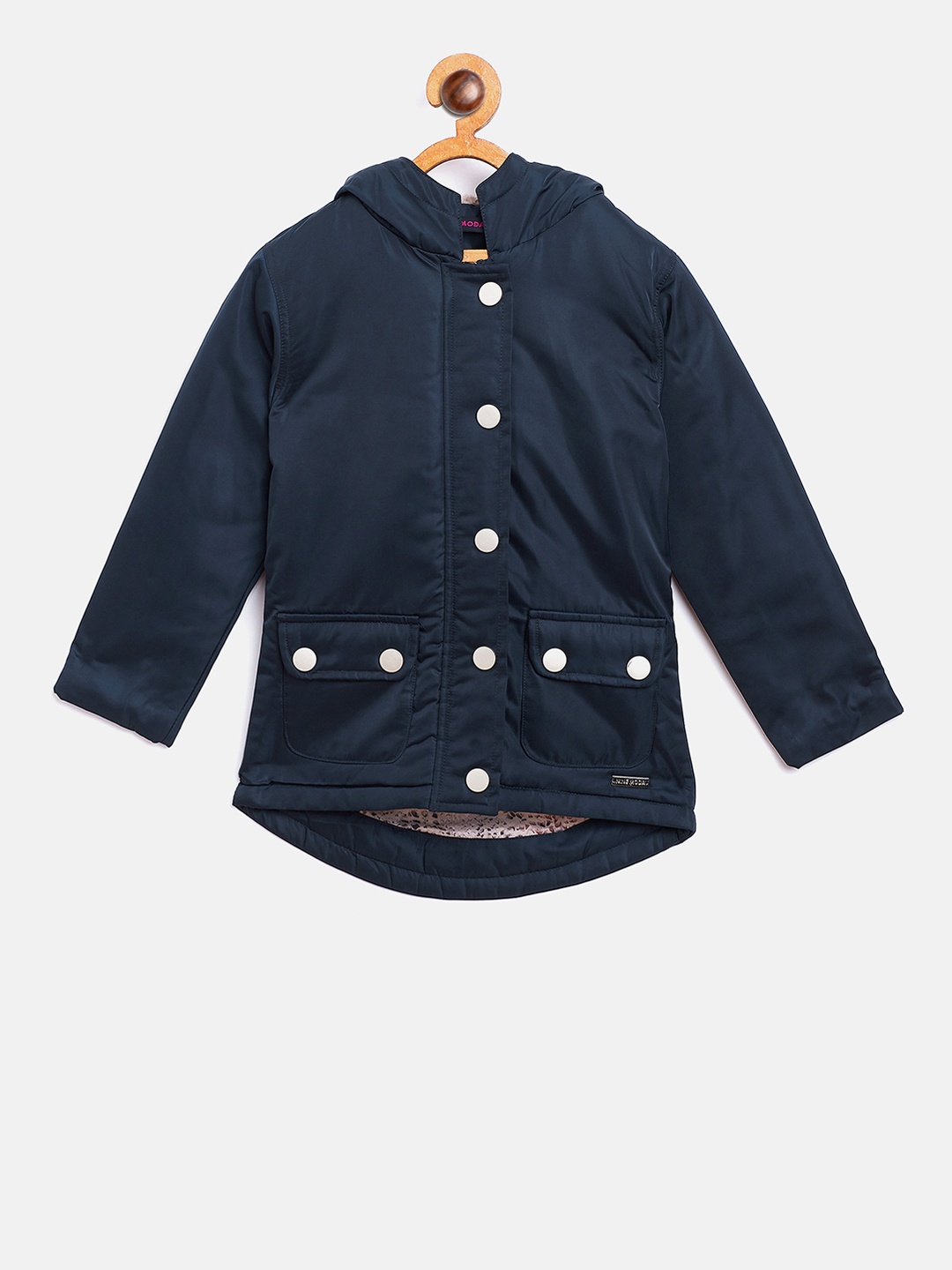 

Ziama Girls Navy Blue Solid Lightweight Puffer Jacket