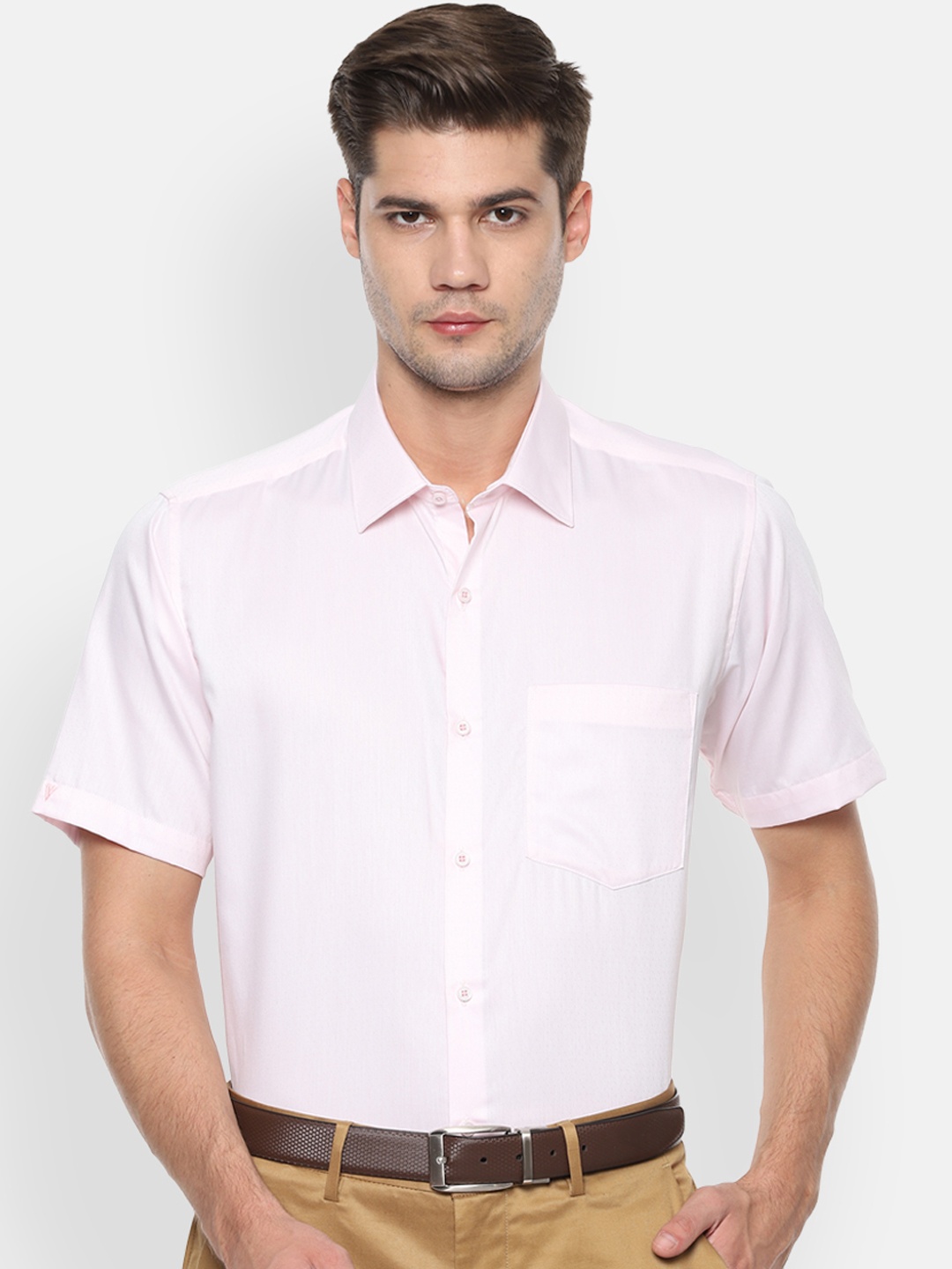 

Van Heusen Men Pink Regular Fit Solid Formal Shirt
