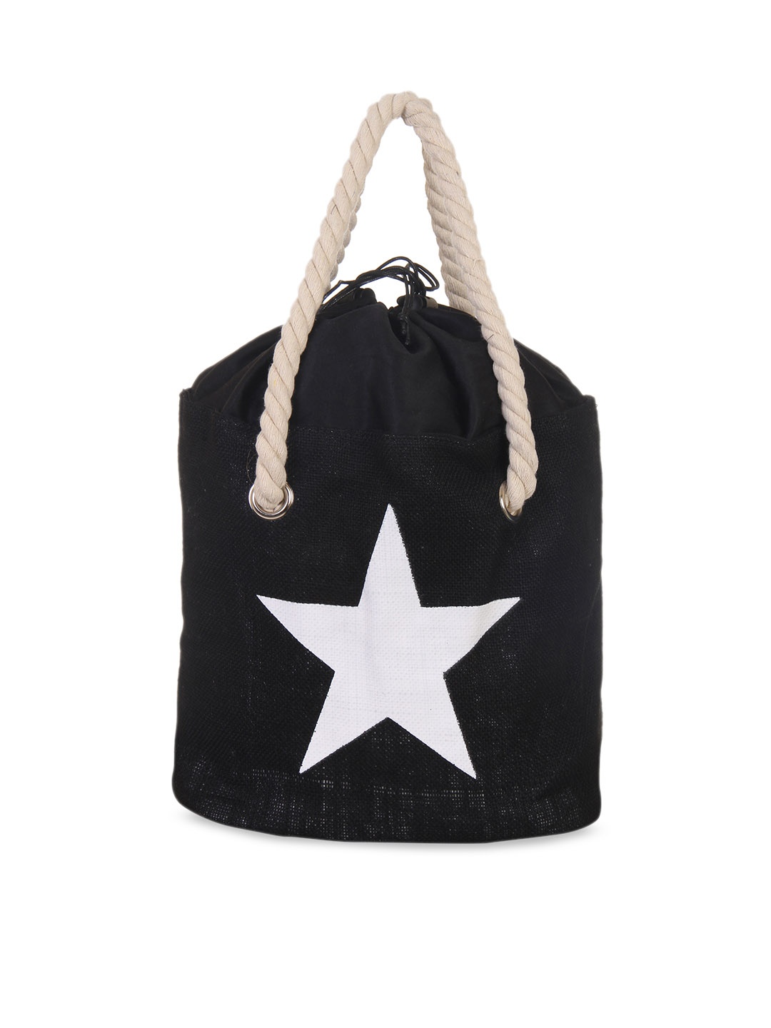 

red pout Black Printed Handheld Bag