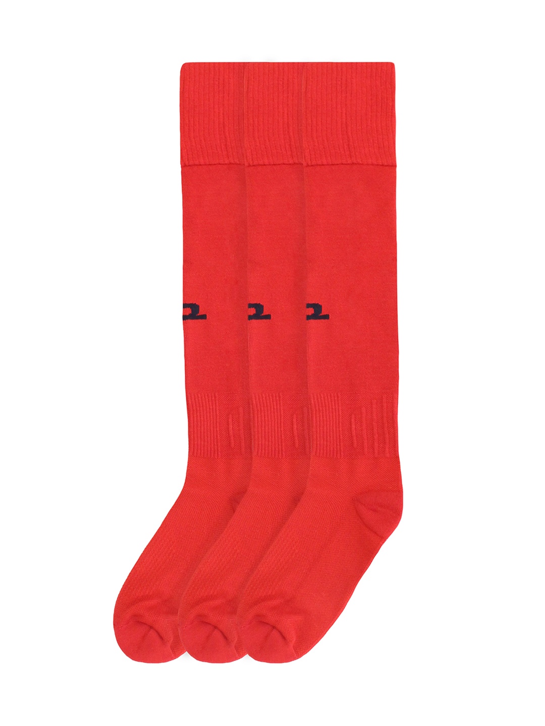 

Heelium Pack of 3 Solid Anti-Odour Knee-Length Bamboo Football Socks, Red