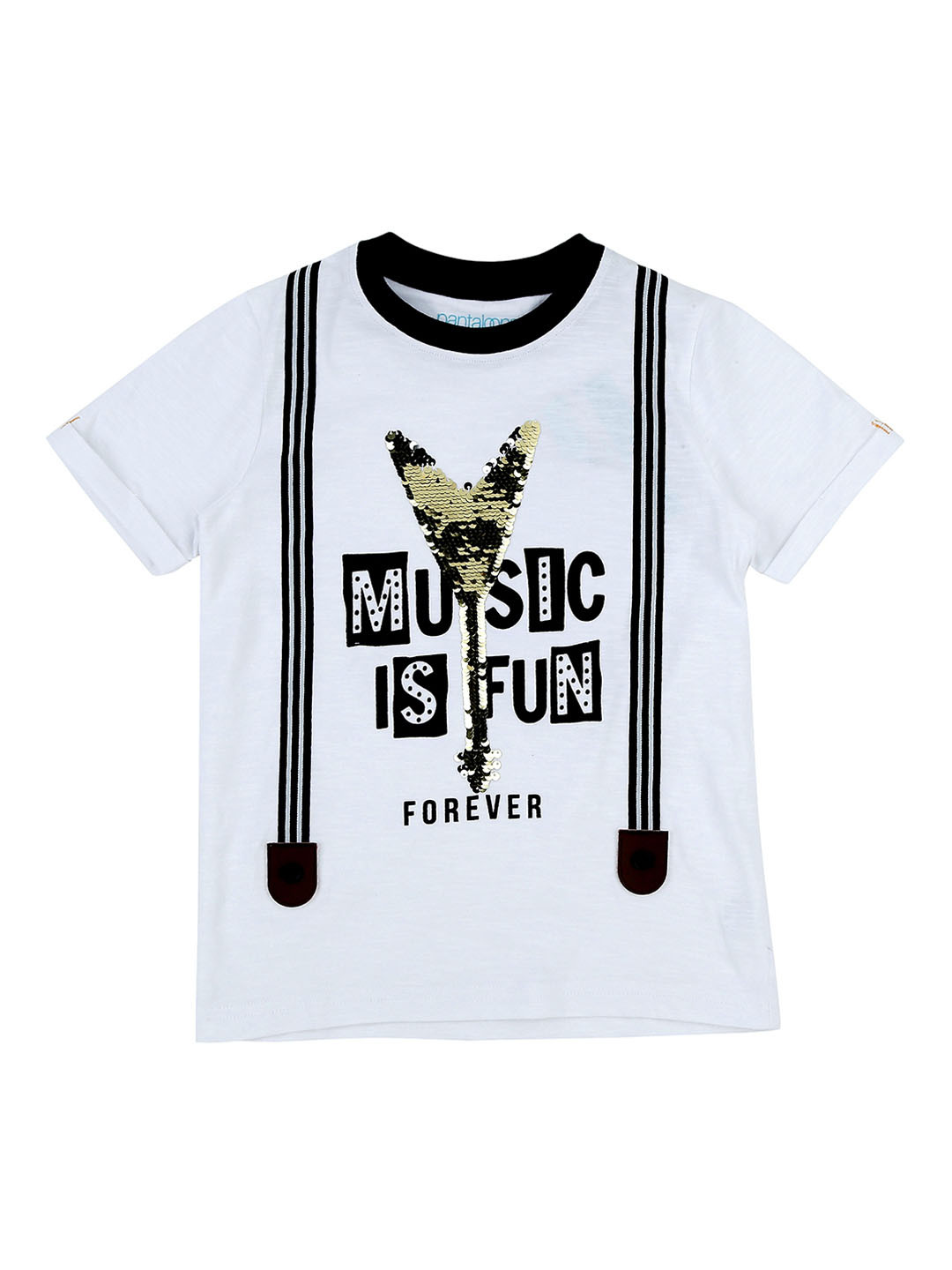 

Pantaloons Junior Boys White Printed Round Neck T-shirt
