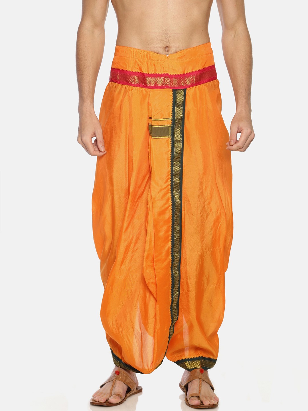 

Sethukrishna Men Orange Solid Readymade Dhoti Pant