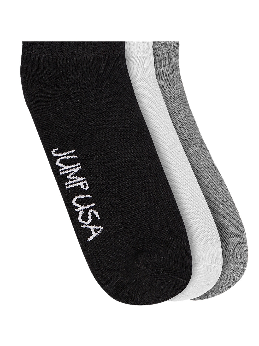

JUMP USA Men Pack Of 3 Solid Ankle Length Socks, Black