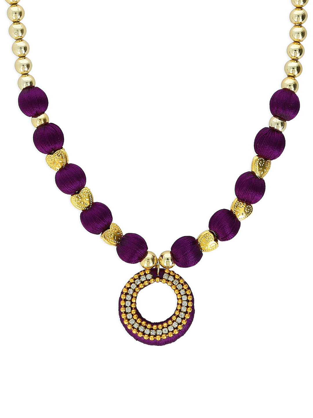 

AKSHARA Girls Gold-Plated & Purple Handcrafted Necklace