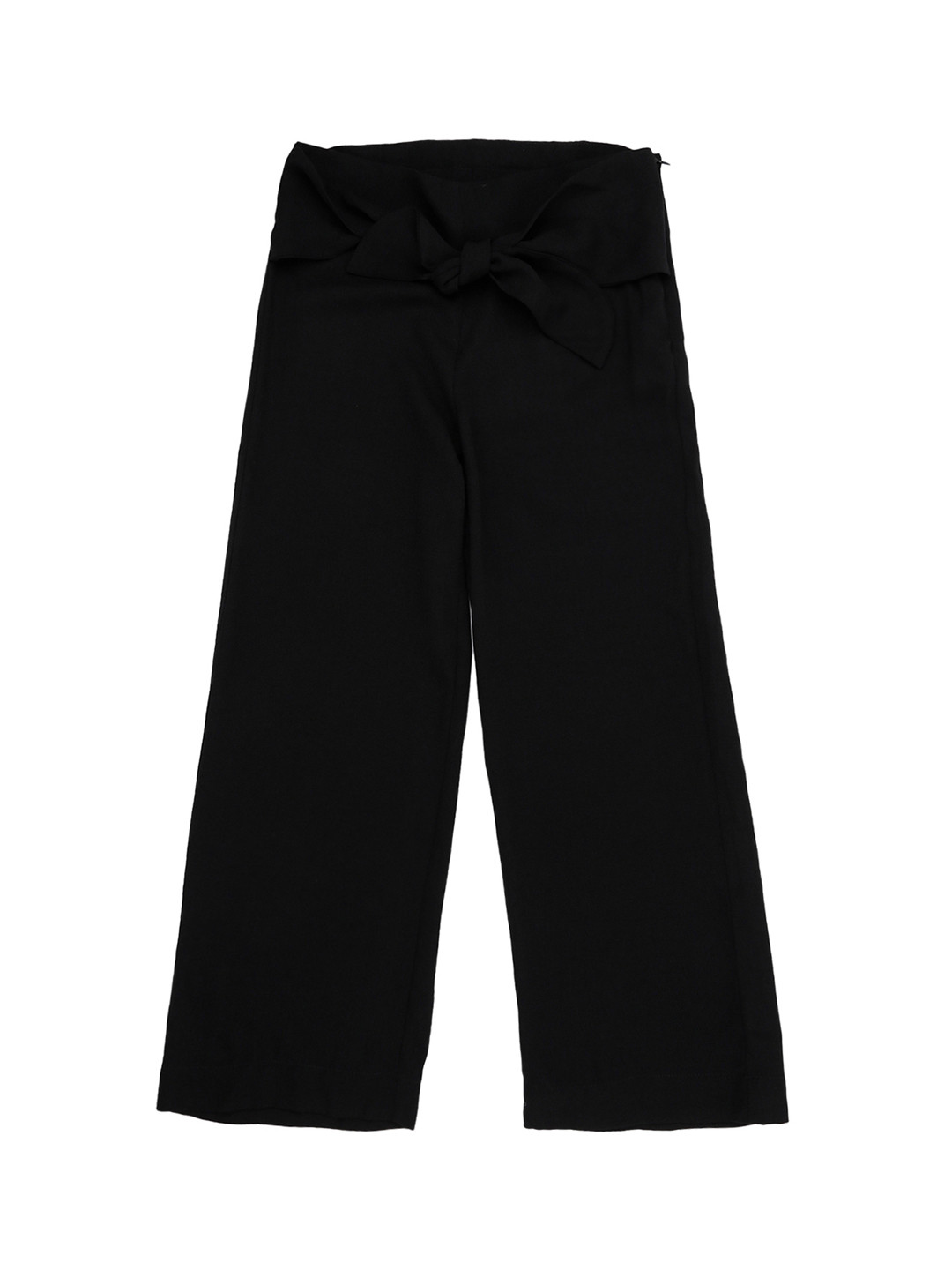 

Pantaloons Junior Girls Black Regular Fit Solid Parallel Trousers