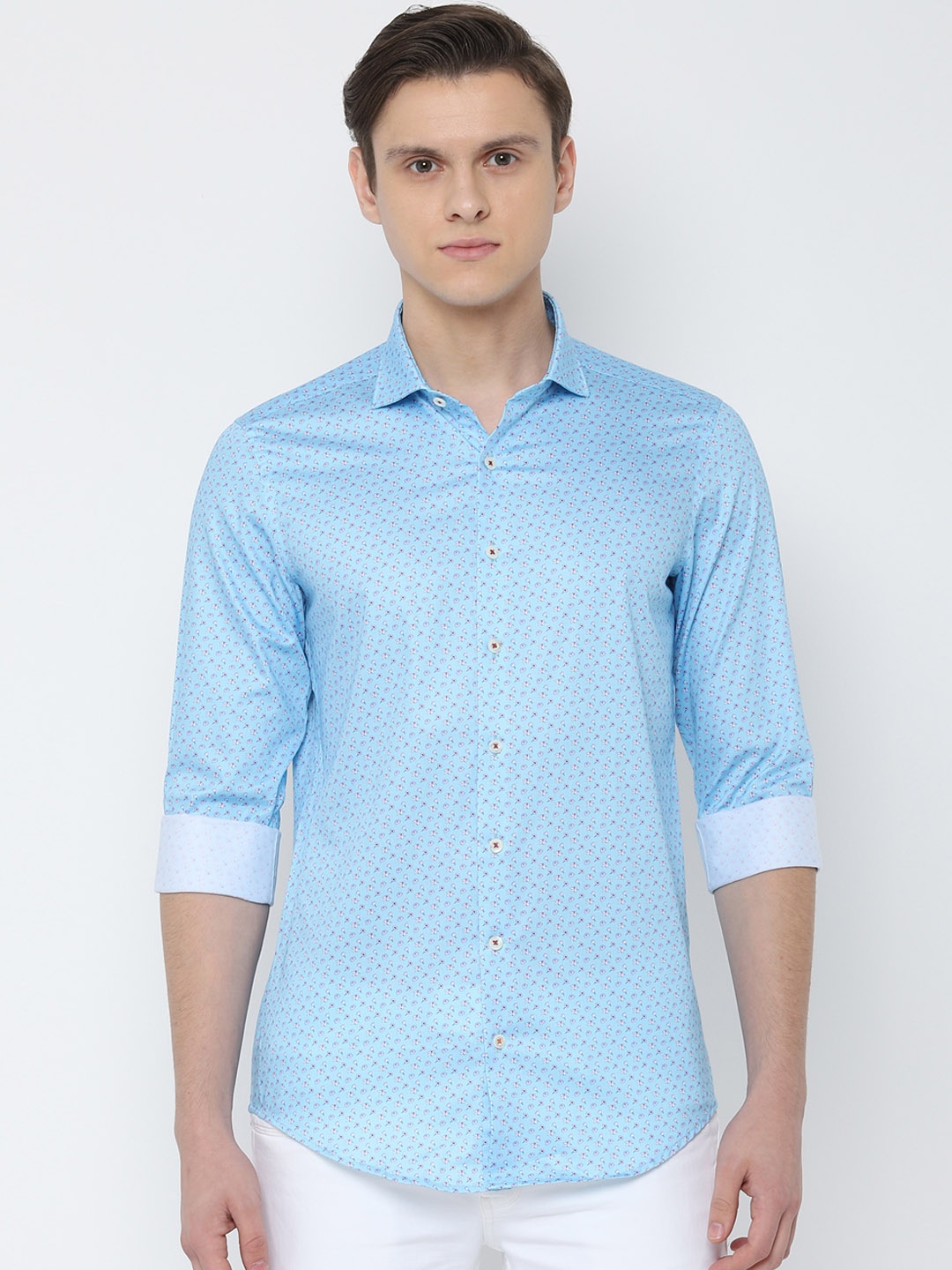 

SIMON CARTER LONDON Men Blue Slim Fit Printed Casual Shirt