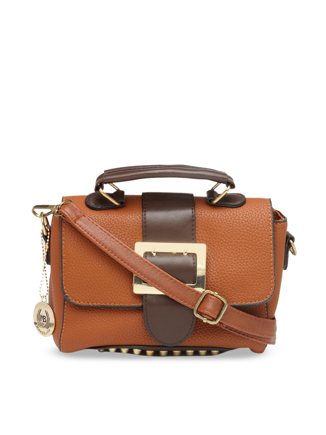 

Moedbuille Tan Brown Textured Sling Bag