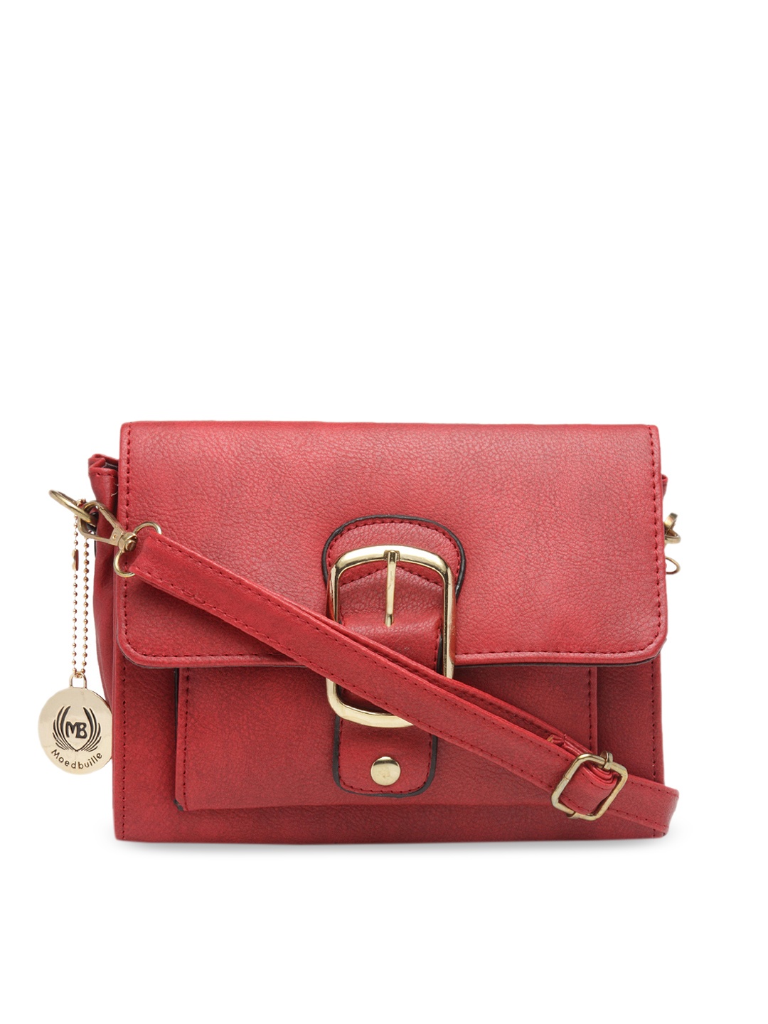

Moedbuille Red Textured Sling Bag