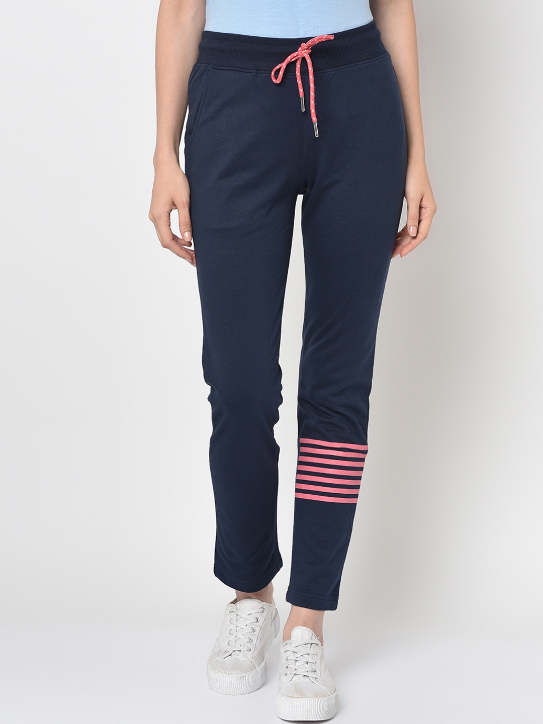 

ARMISTO Women Navy Blue Solid Straight-Fit Fleece Track Pants