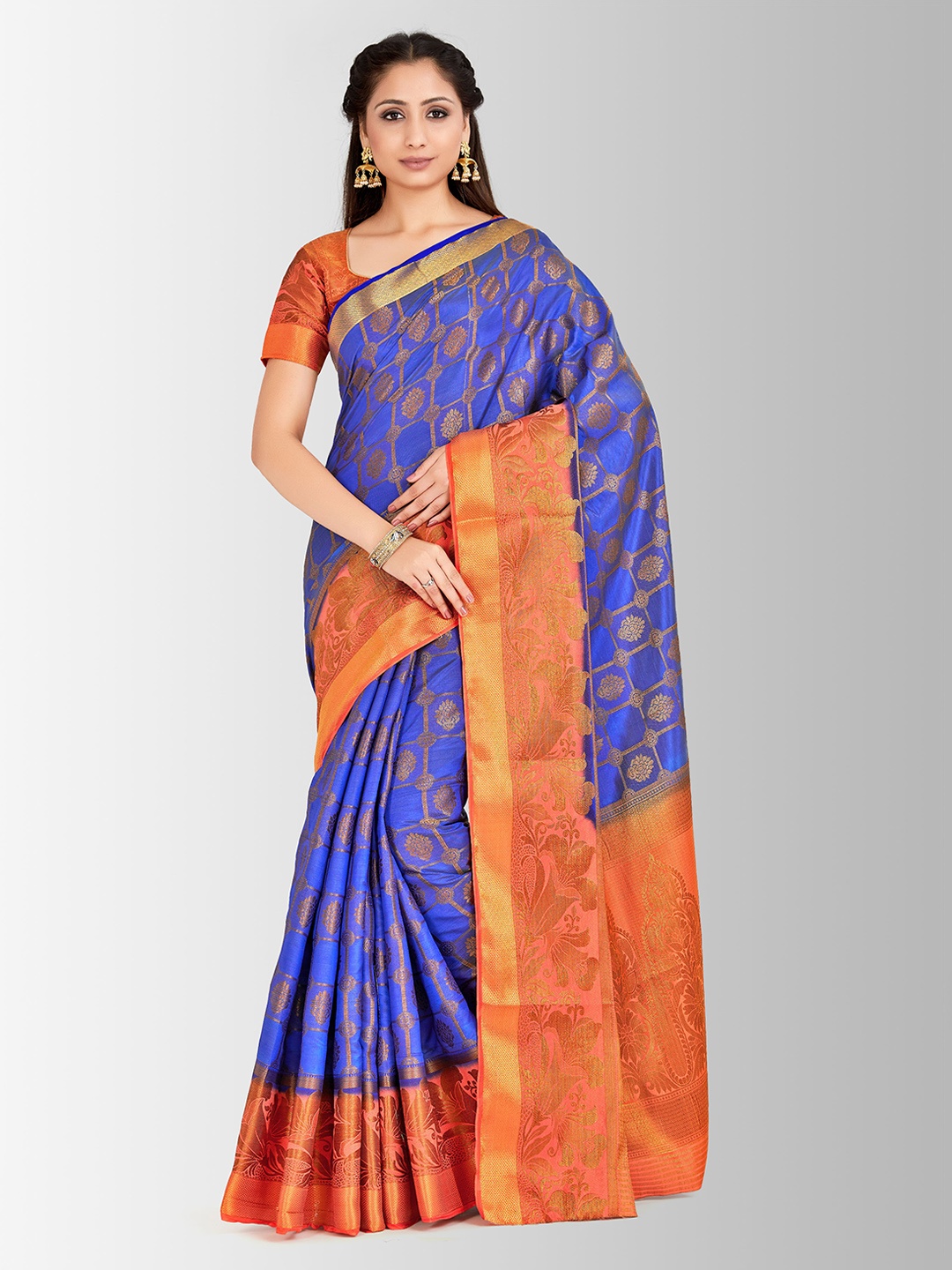 

MIMOSA Purple Art Silk Woven Design Kanjeevaram Saree