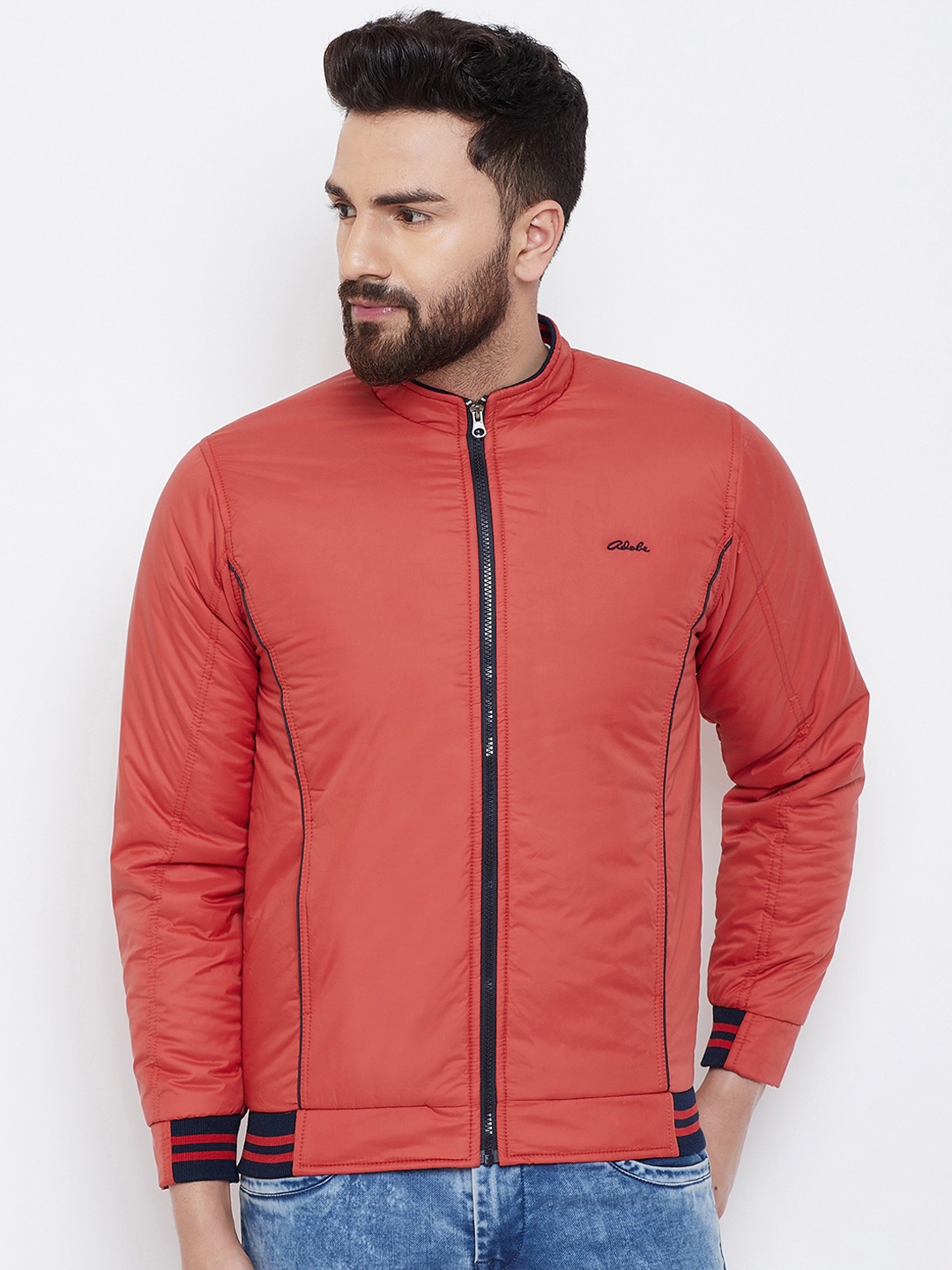 

Adobe Men Red Solid Padded Jacket