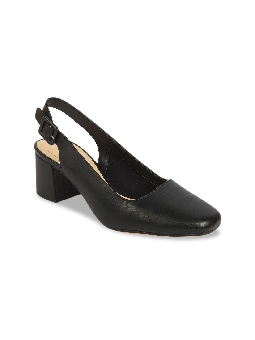 

Clarks Women Black Solid Leather Pumps