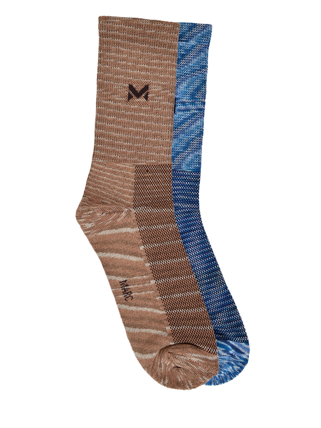 

MARC Men Pack Of 2 Solid Calf Length Socks, Brown