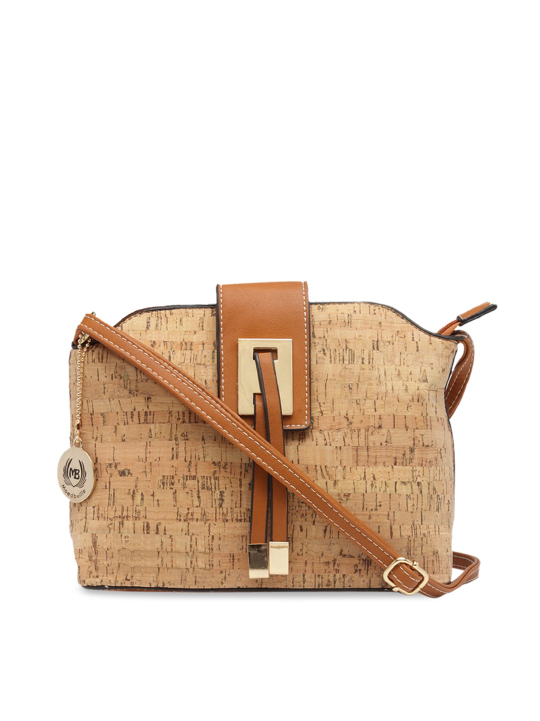

Moedbuille Tan Brown Printed Sling Bag