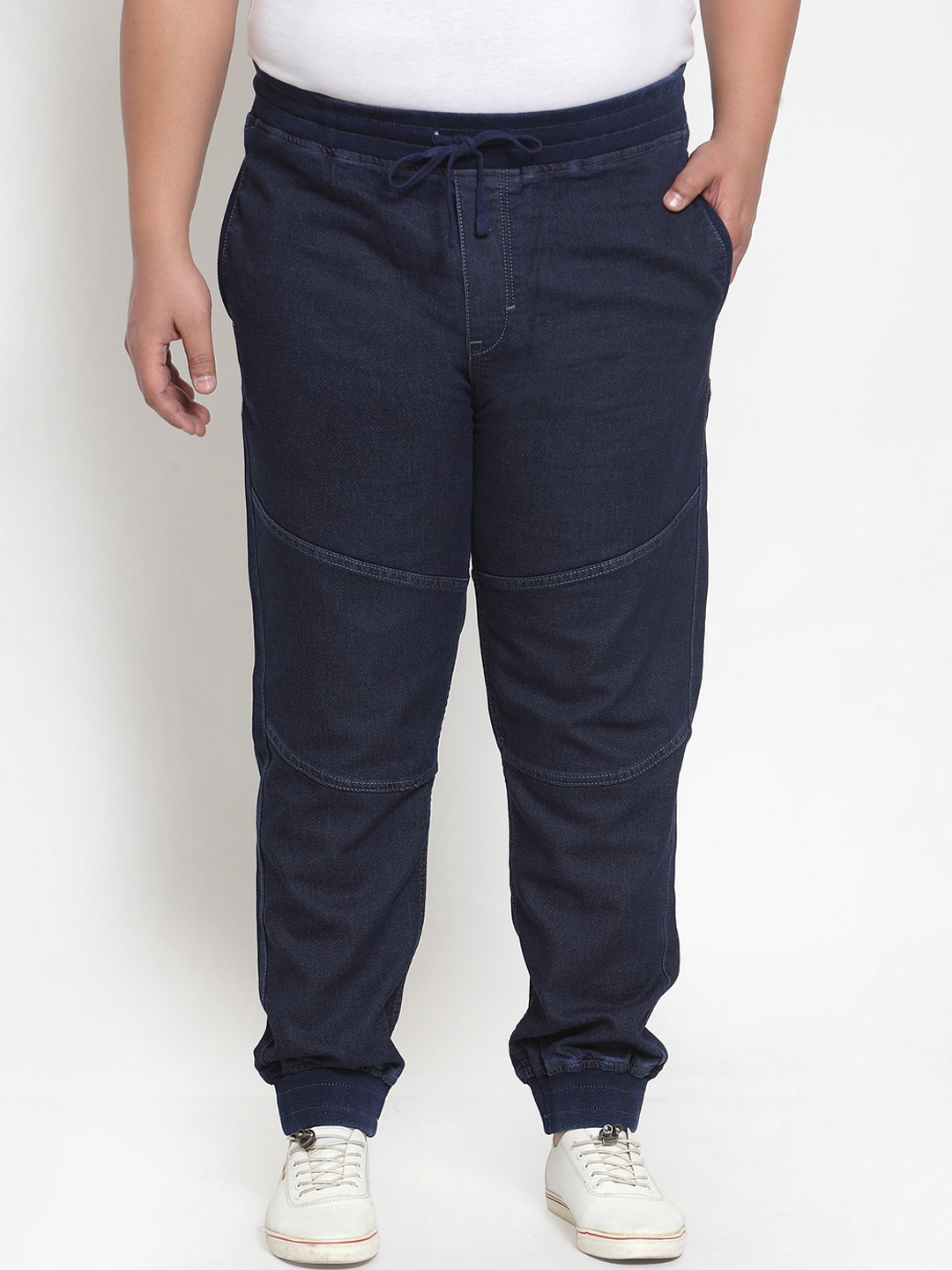 

plusS Men Blue Regular Fit Mid-Rise Clean Look Joggers