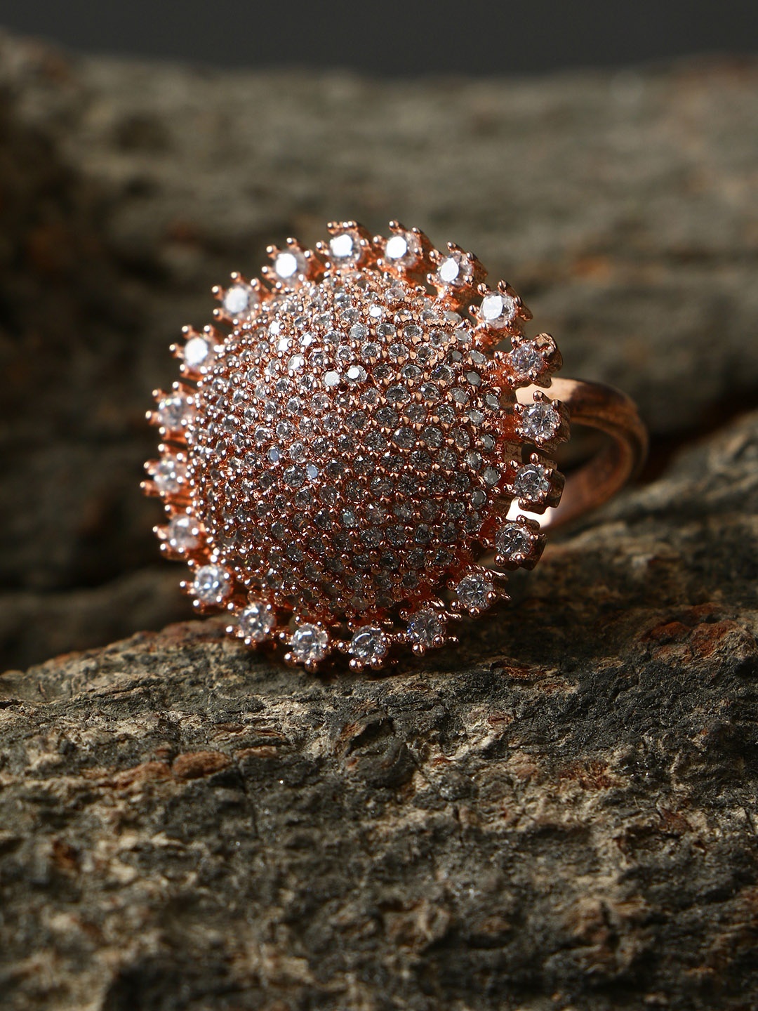 

Bhana Fashion Gold-Plated & White AD-Studded Handcrafted Finger Ring