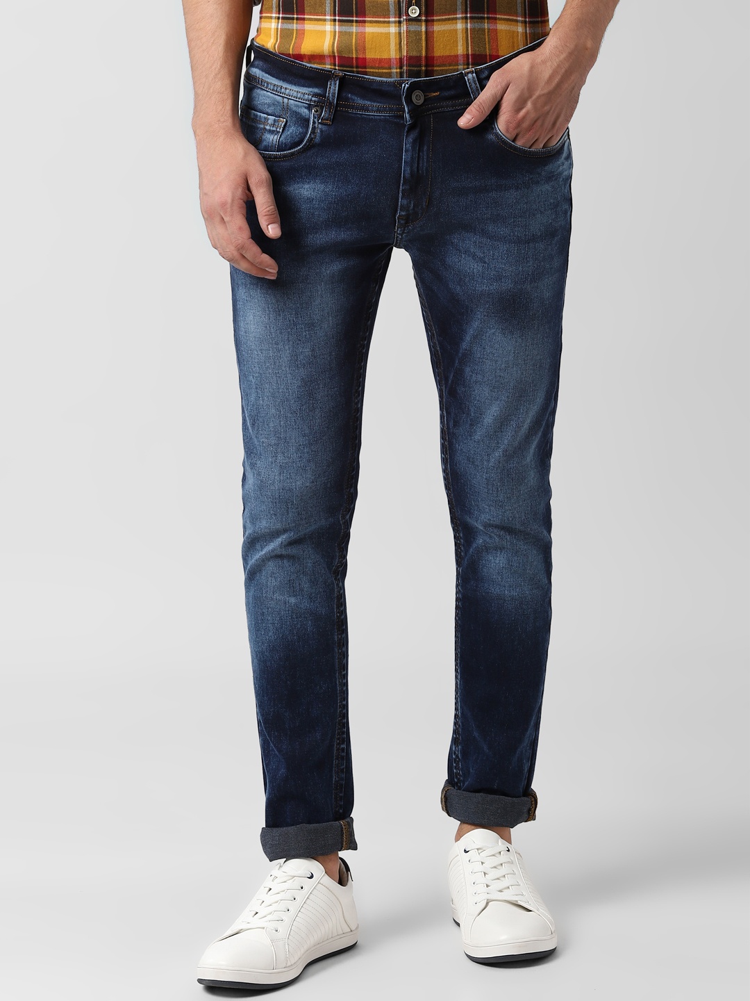 

Peter England Casuals Men Blue Skinny Fit Mid-Rise Clean Look Stretchable Jeans