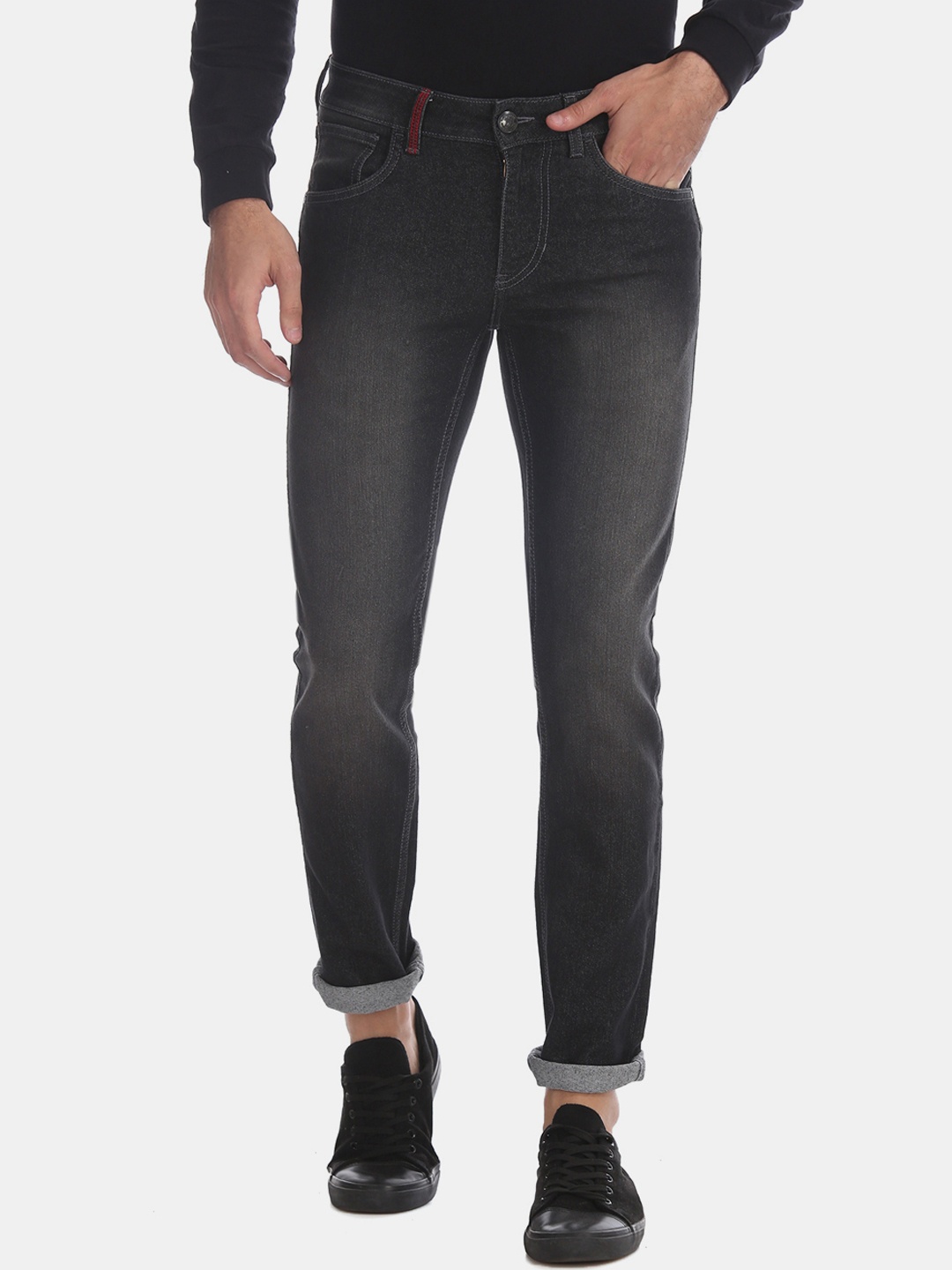 

Flying Machine Men Black Skinny Fit Low-Rise Clean Look Stretchable Jeans