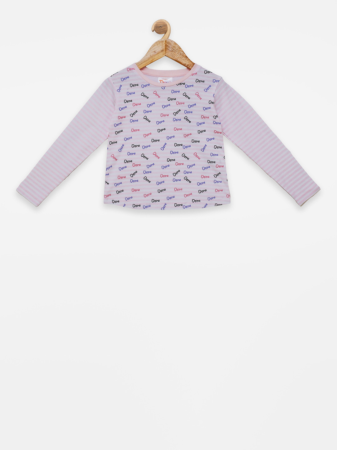 

toothless Girls Pink Dora Printed Round Neck Pure Cotton T-shirt