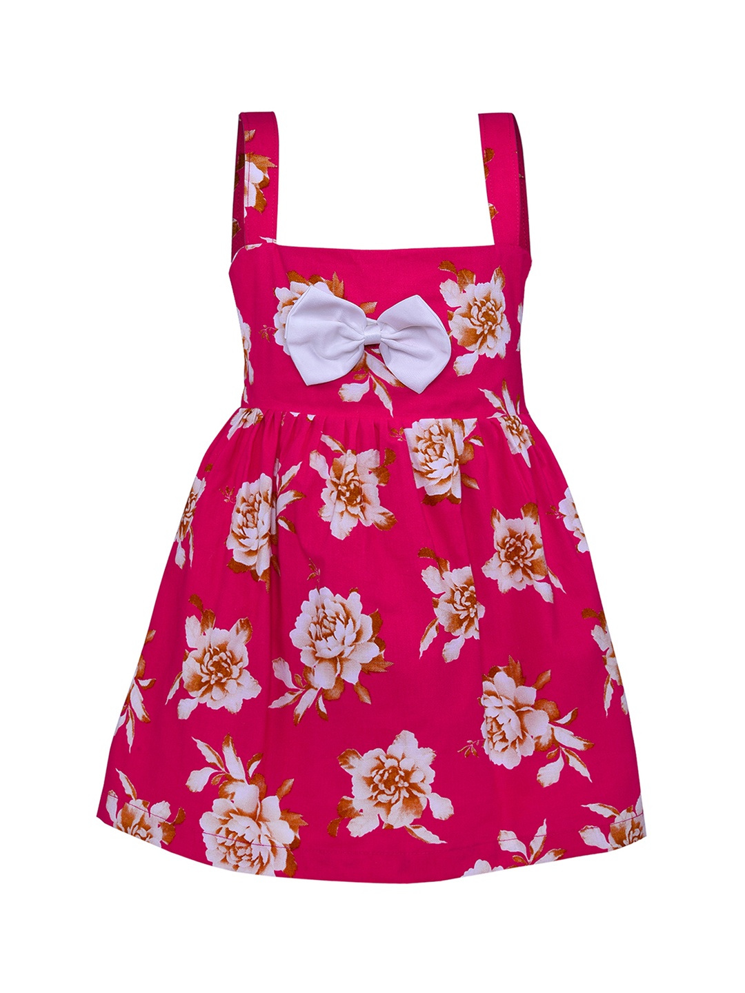 

Wish Karo Girls Pink Floral Print Fit and Flare Dress