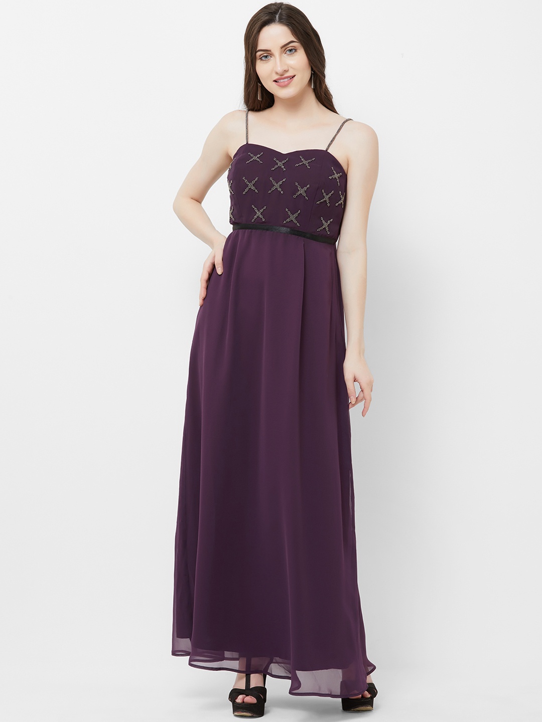 

MISH Women Purple Embellished Maxi Dress