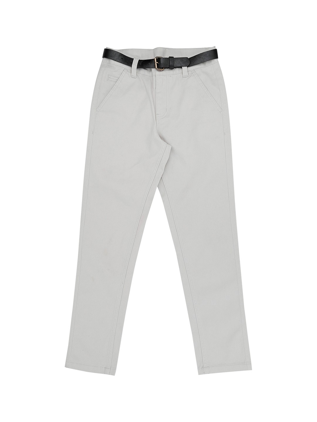 

Pantaloons Junior Boys Grey Regular Fit Solid Regular Trousers