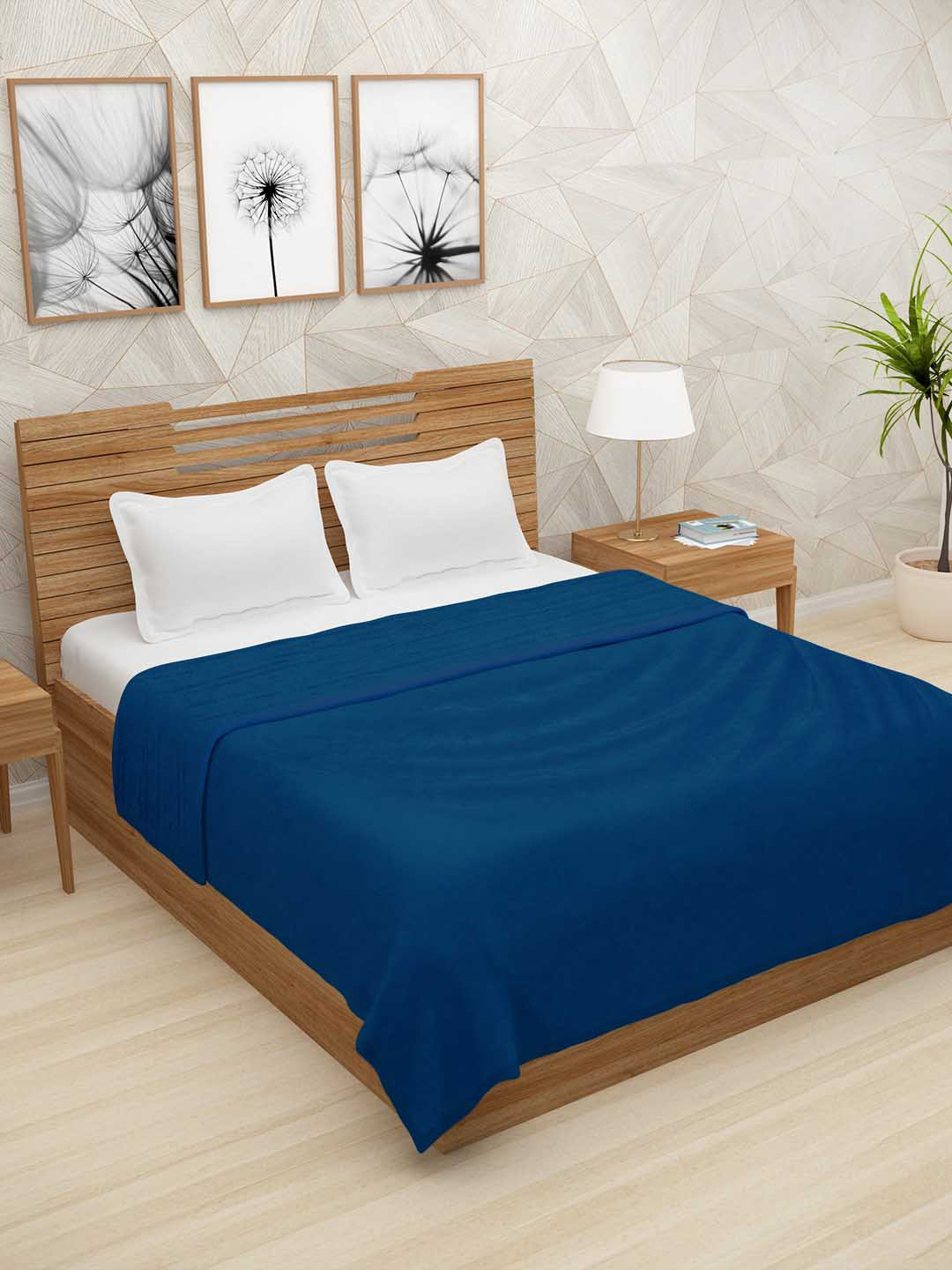 

Story@home Blue Solid AC Room 400 GSM Double Bed Blanket