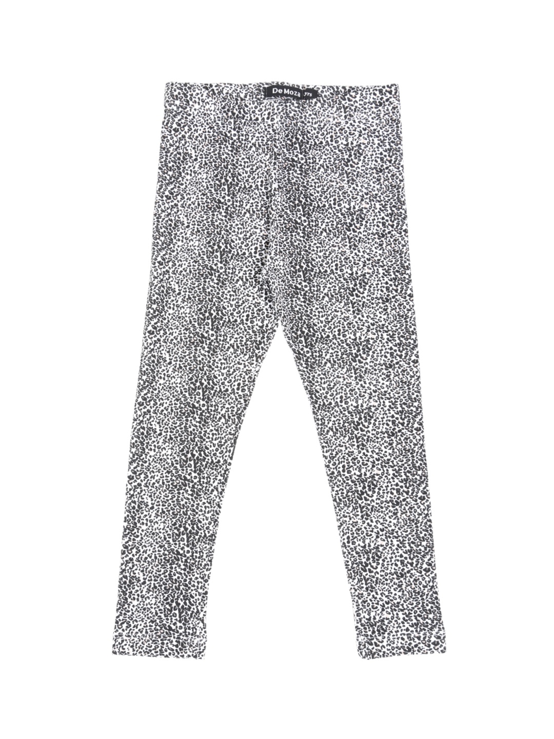 

De Moza Girls White & Black Printed Ankle-Length Leggings