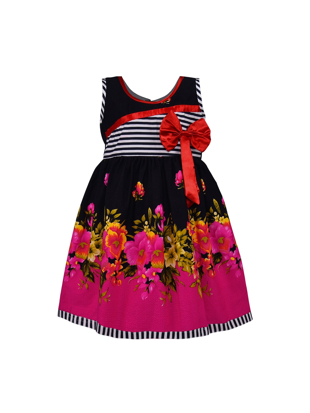 

Wish Karo Girls Pink Printed Fit and Flare Dress