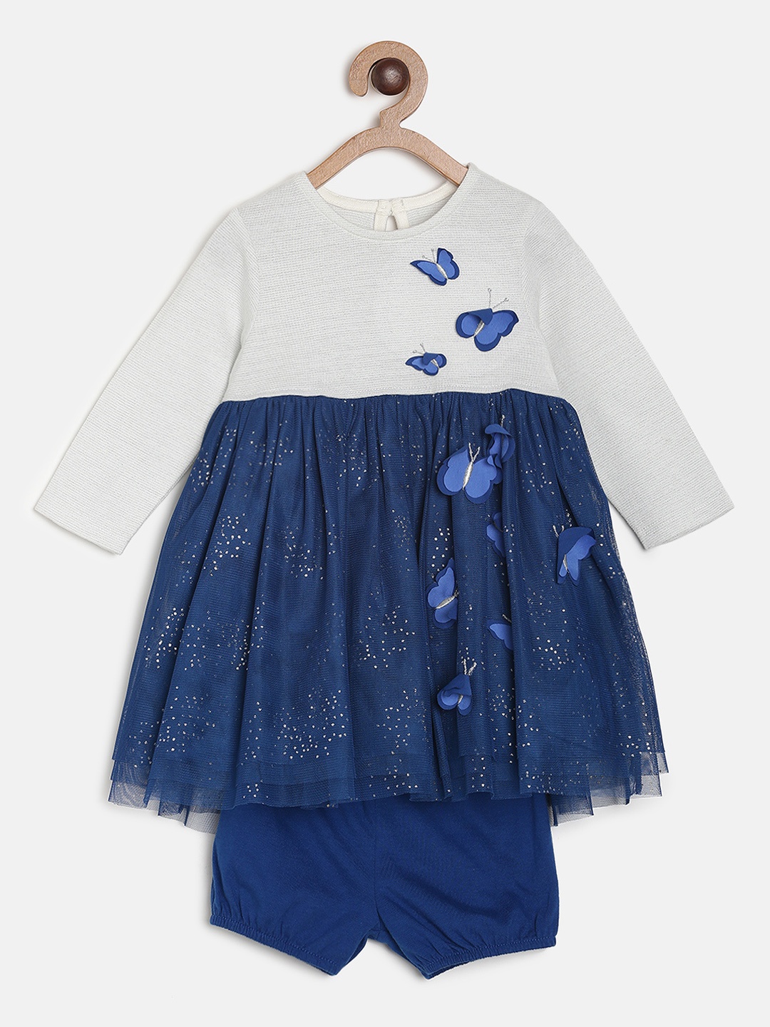 

MINI KLUB Girls White Embellished Fit and Flare Dress