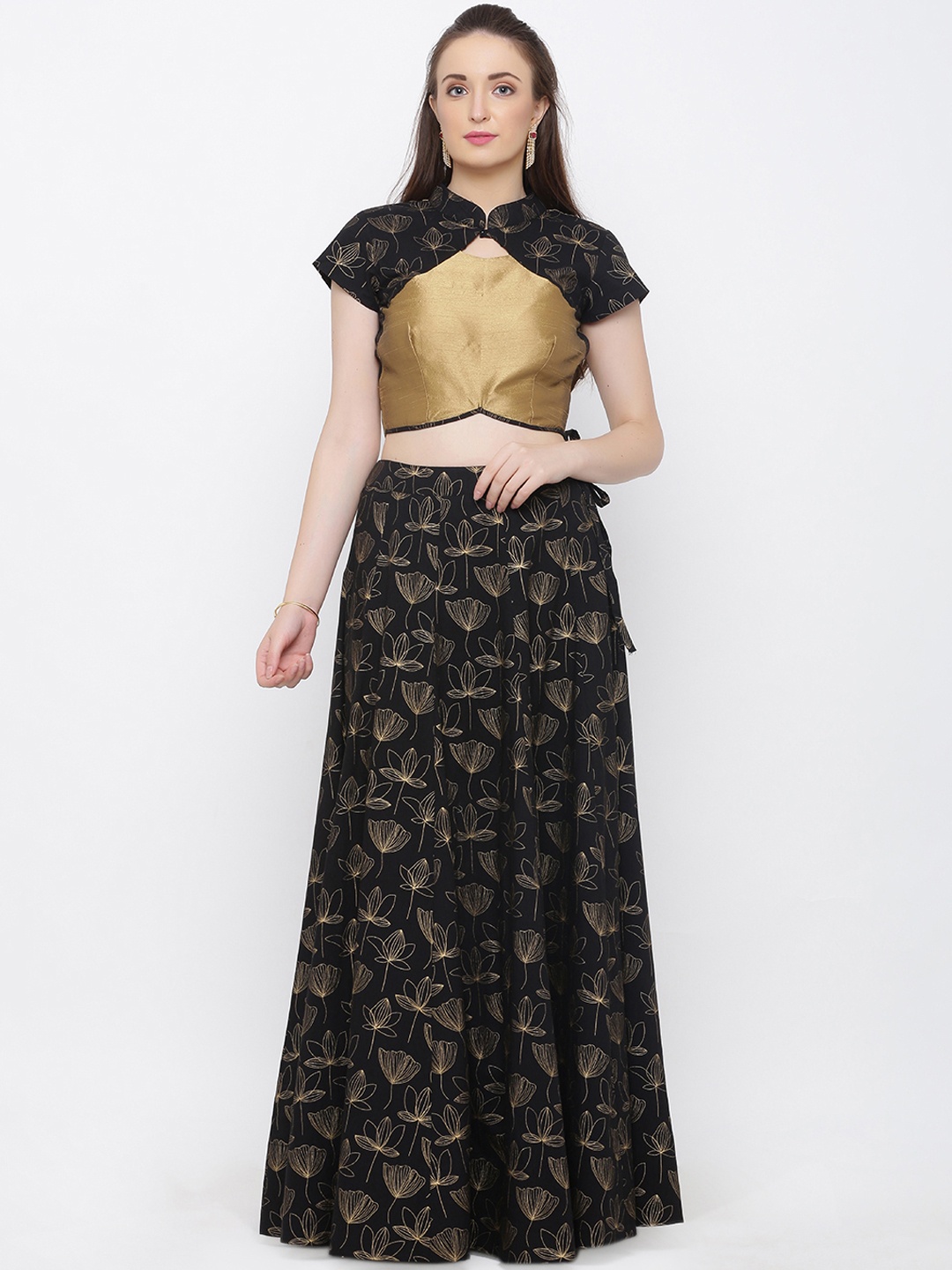 

Indian Virasat Black Ready to Wear Lehenga with Blouse