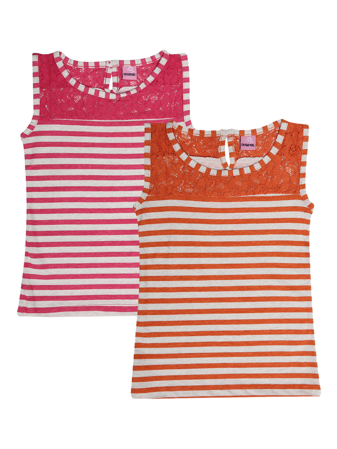 

Dollar Champion Kidswear Girls Pack Of 2 Striped Top, Off white