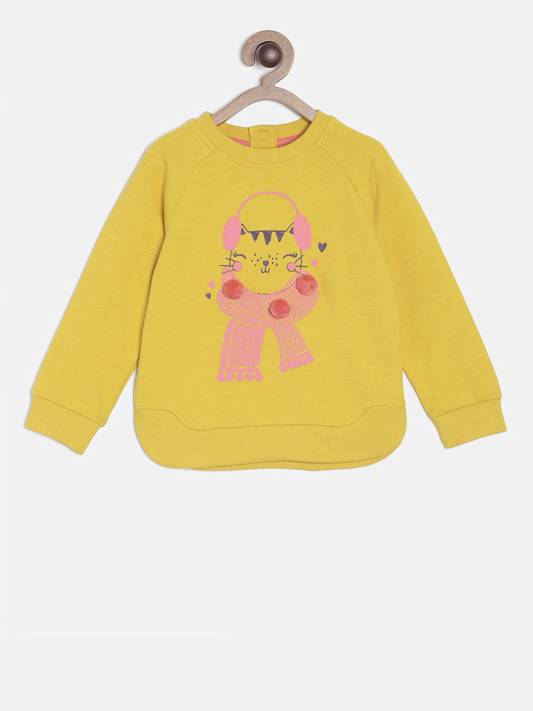 

MINI KLUB Girls Yellow Printed Sweatshirt