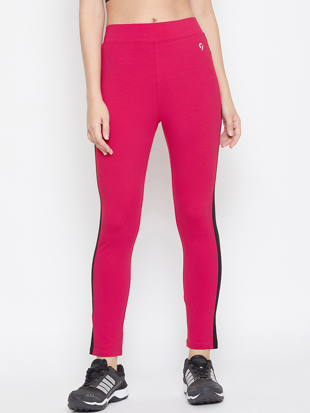

C9 AIRWEAR Women Pink High-Waist Moisture Wicking Yoga Track Pants