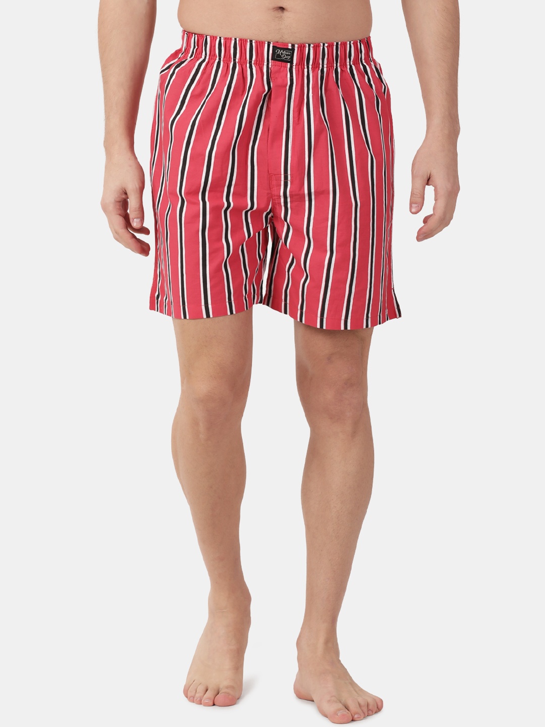 

Urban Dog Men Red & Black Striped Boxer UDBX173-M