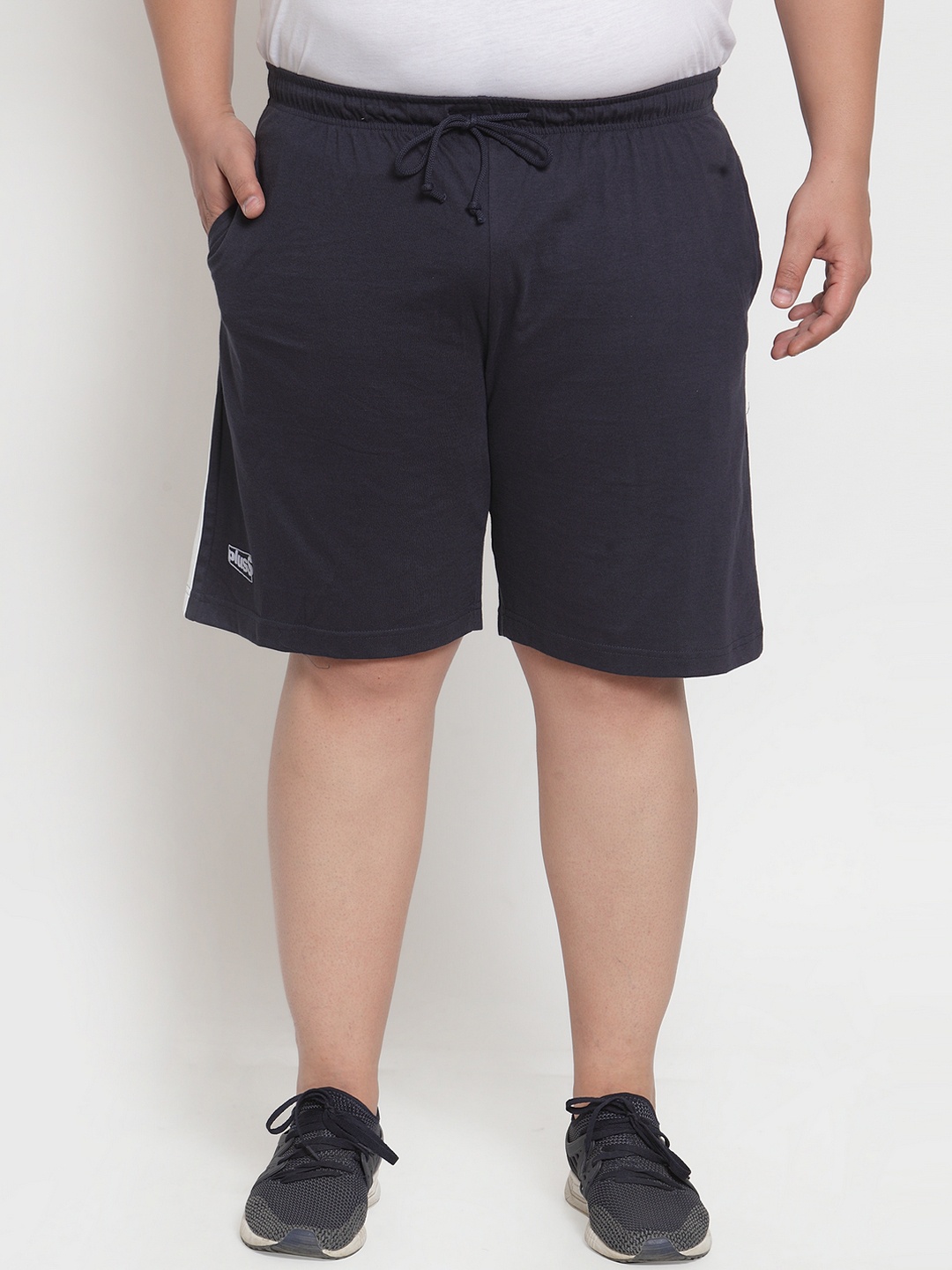 

plusS Men Navy Blue Solid Regular Fit Regular Shorts