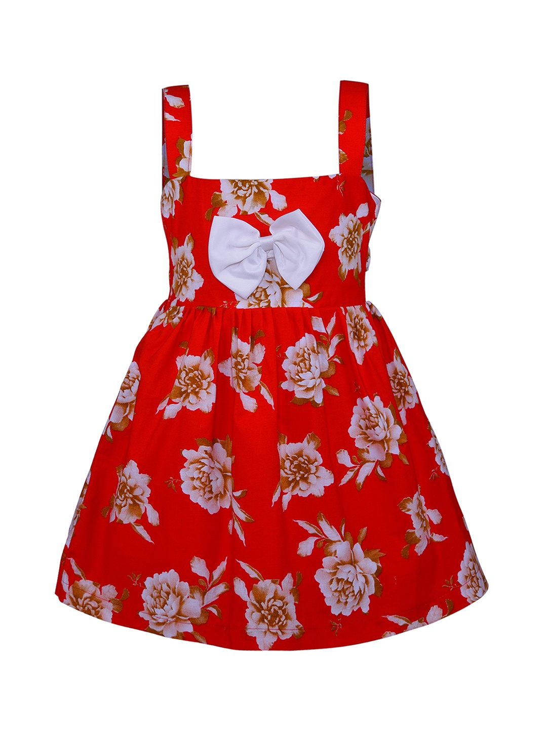

Wish Karo Girls Red Printed Fit and Flare Dress