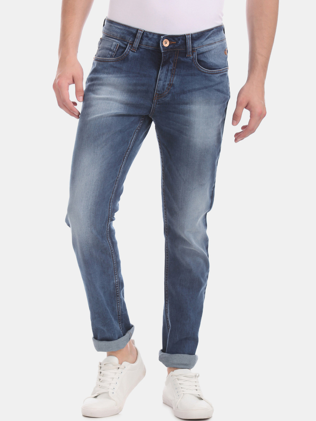 

Flying Machine Men Blue Slim Fit Mid-Rise Clean Look Stretchable Jeans