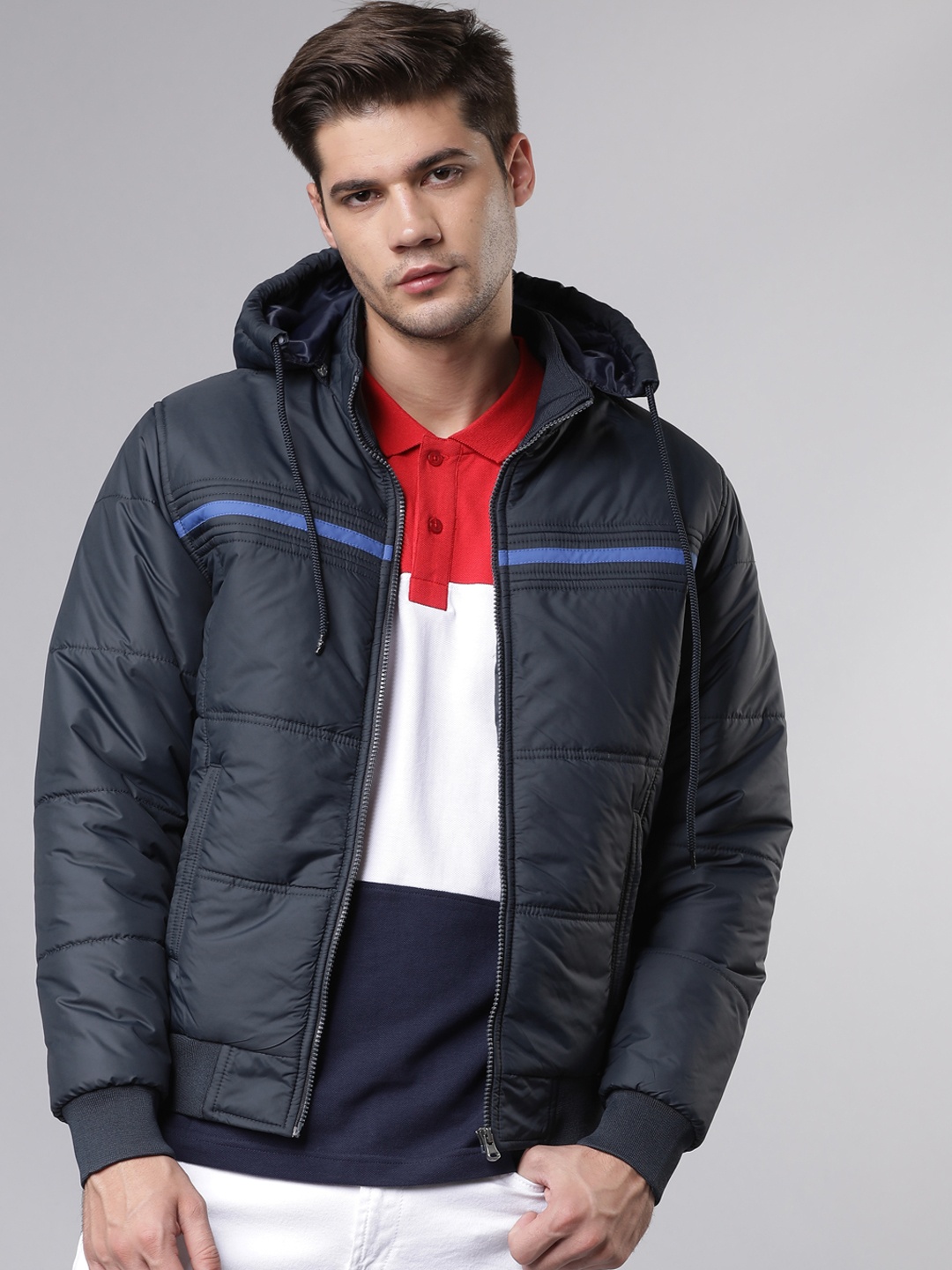 

HIGHLANDER Men Navy Blue Padded Jacket
